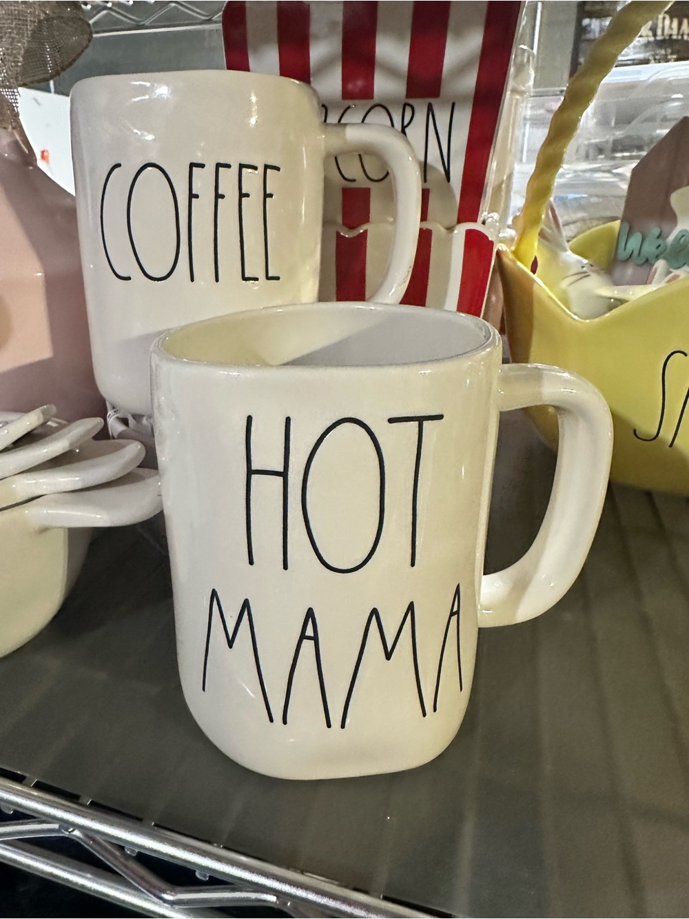 Rae Dunn White Ceramic 'HOT MAMA' Mug
